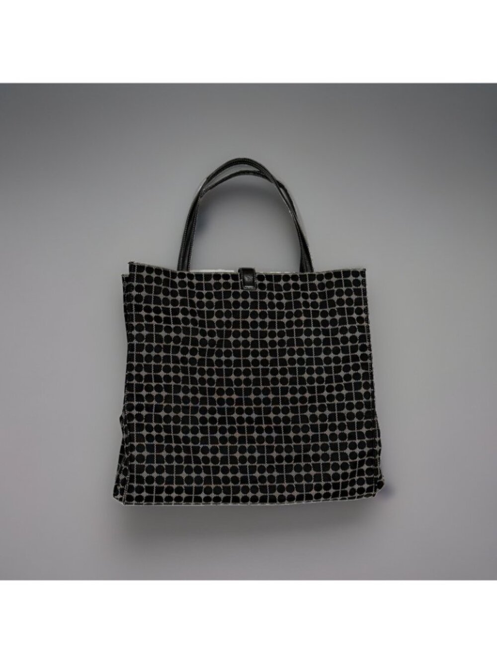 Kate Spade New York Black Beige Geometric Jacquard Classic Print Large Tote Bag - Picture 14 of 16